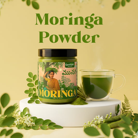 Earthaa+ Moringa Leaf Powder, Organic for Immunity, Digestion & Energy | Drumstick Leaves Powder - 200g