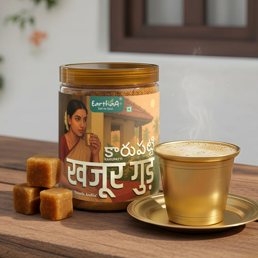 Earthaa+ Palm Jaggery Powder (Karupatti), 300g (Natural Sweetener | Unrefined & 100% Pure)